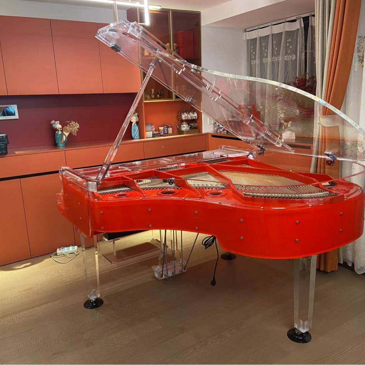 钢AFH琴颜可值明自动演奏弹奏88键全套三角透高演奏钢琴加灯带