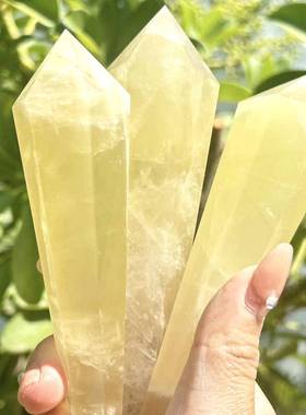 源厂天然权A晶黄水晶杖A等级OUE原石打磨办公室摆件跨境新水品