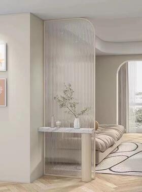 玻屏风隔断挡现代璃简约铁艺玄55474遮关装轻奢卫生间入户客厅饰