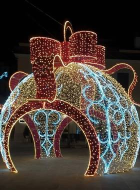 圣诞节led蝴蝶造型结CQE装饰型灯领图案灯发光红色蝴蝶结结大造型