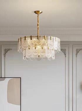 客餐厅法式圆轻XRR奢卧室水晶玻璃吊灯形意大利后现厅全代风格铜