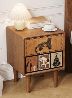 古风床头柜实木家用XAH5卧中室202新创意小众设计感儿童款床边收