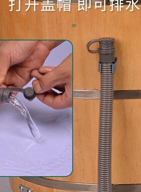 泡木脚桶过小腿桶带用排水47033洗脚带足浴木盆橡木家盆轮子高深