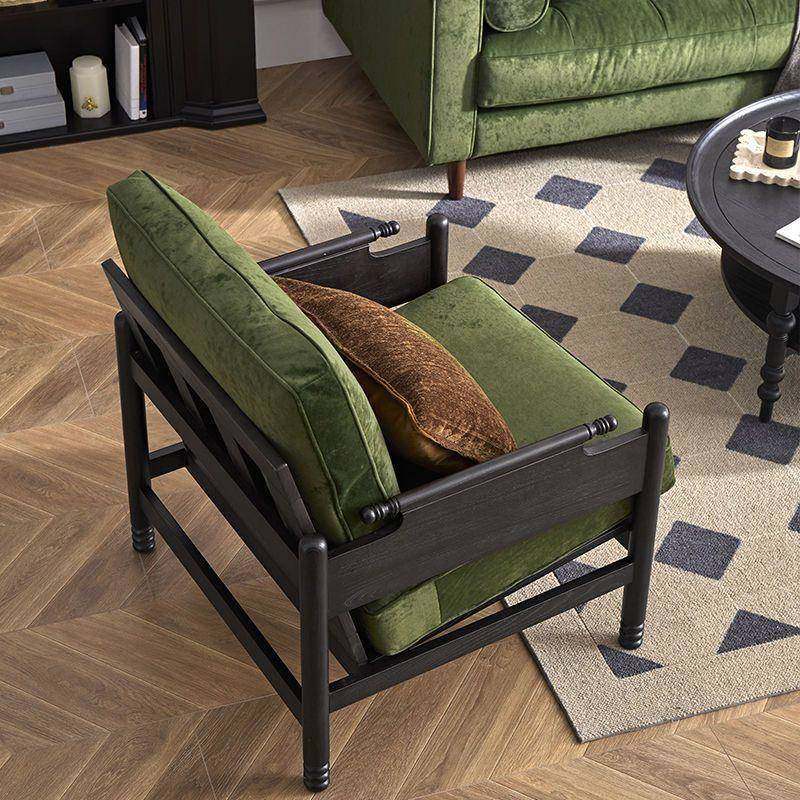 法式复小古实木沙发式约简布艺户型客厅卧室休闲椅单人沙发椅EJY