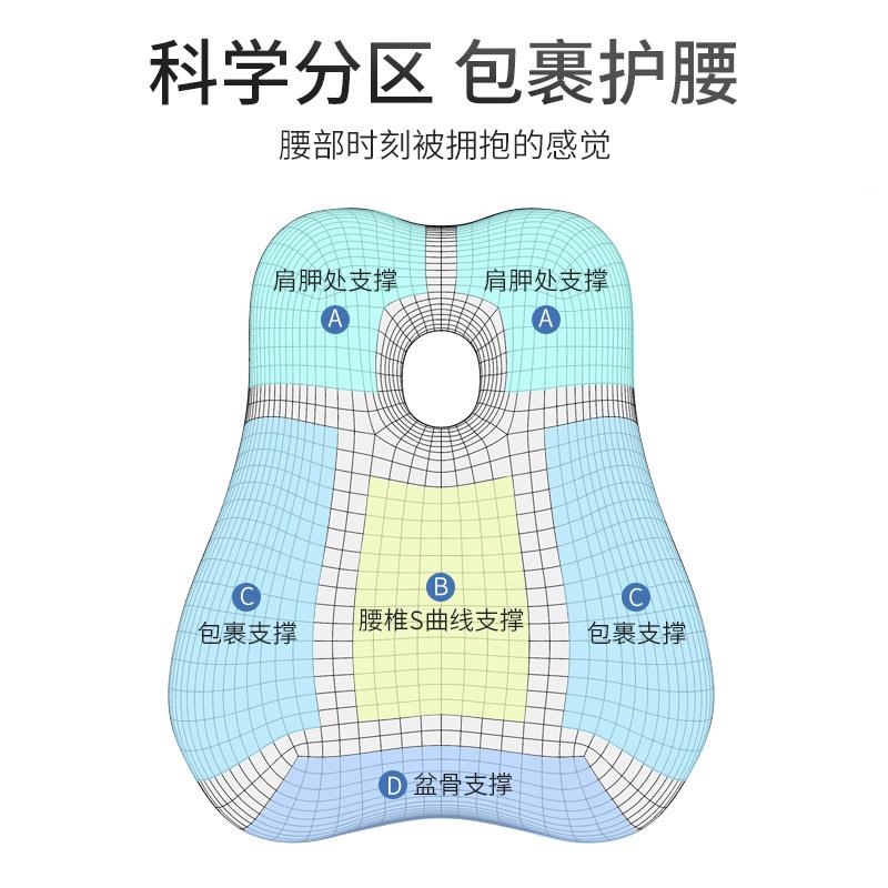 靠垫办公室座椅记靠妇枕四季坐忆棉护腰靠背孕透久801气腰垫汽车