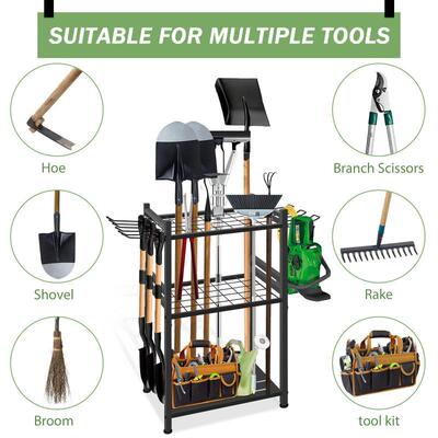 花园工具收院纳架庭金属储架可移动AVQ物理园林农具工具整架拖把