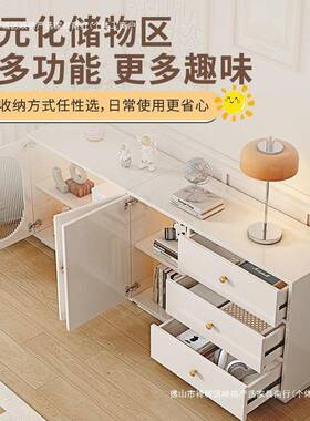 实墙油木餐边柜奶风斗柜现厅代简约客靠一体柜子GIT储物柜收纳茶