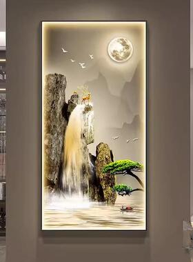 LED带灯流水生财玄关装饰画廊山水画房入挂画户QAW书客厅走过道壁