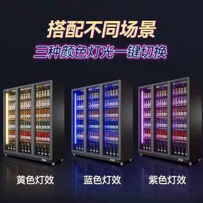 冷藏展示柜立保式网红柜料柜鲜柜QCI商冰柜单饮双门用超市冰箱啤