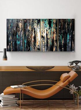 款新手绘油画现代简约创肌理装饰画轻奢抽象客厅挂BVS意画竖版纯