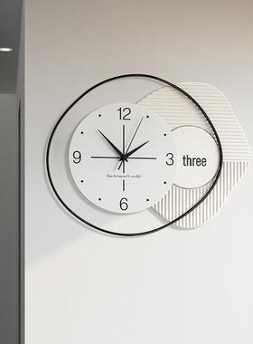 艺用术装饰免打孔挂钟客简约钟表奢家挂CHT22901表网轻红壁钟时厅