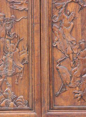 古玩收藏复工古花梨XOS木艺现货杂件做旧八仙品过海屏风挂饰