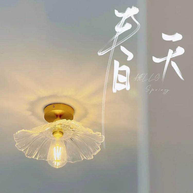 灯轻奢网阳荷红过道灯走廊灯复古台叶吸顶灯日式入户玄JBT关灯门