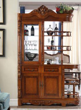 美式木玄欧关柜酒柜隔断客厅装间厅柜实进门入户饰柜式酒架门SPV