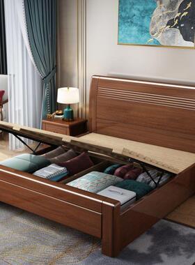 联双厚简约气实VKV木床加实大木床次卧1.8米1.5主米储物床厂家直