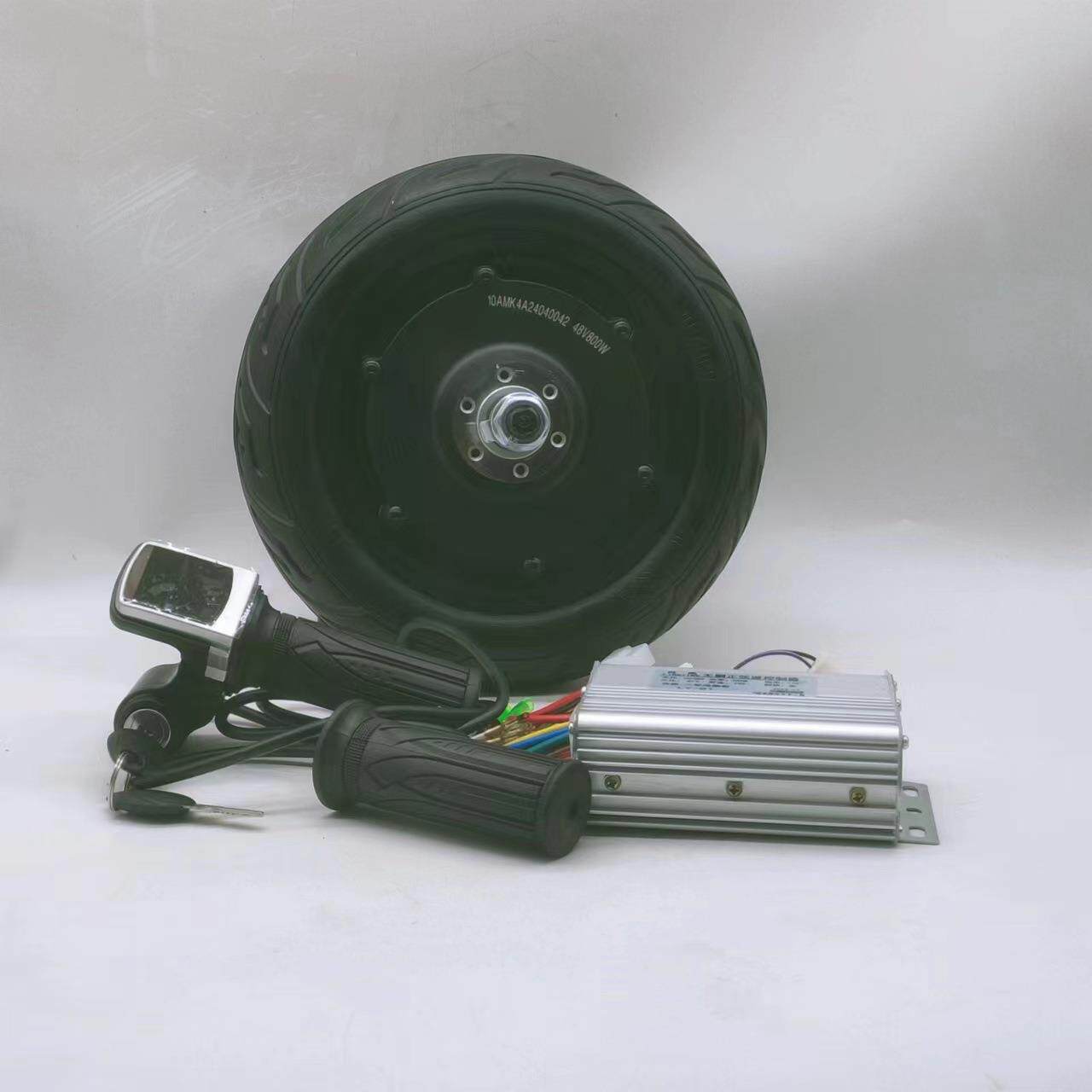 10寸电机碟刹轮毂电机滑板车改装套件48V800W轮毂电机控制器转把