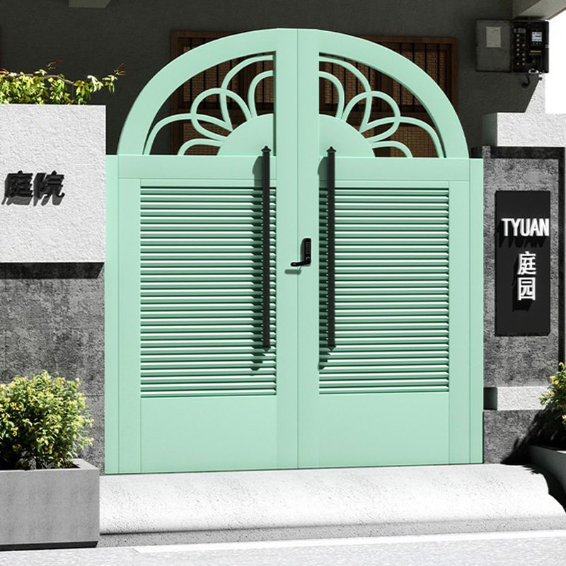别墅铁艺大门庭院门不锈钢花园门户外单双开门围墙入户铁门可
