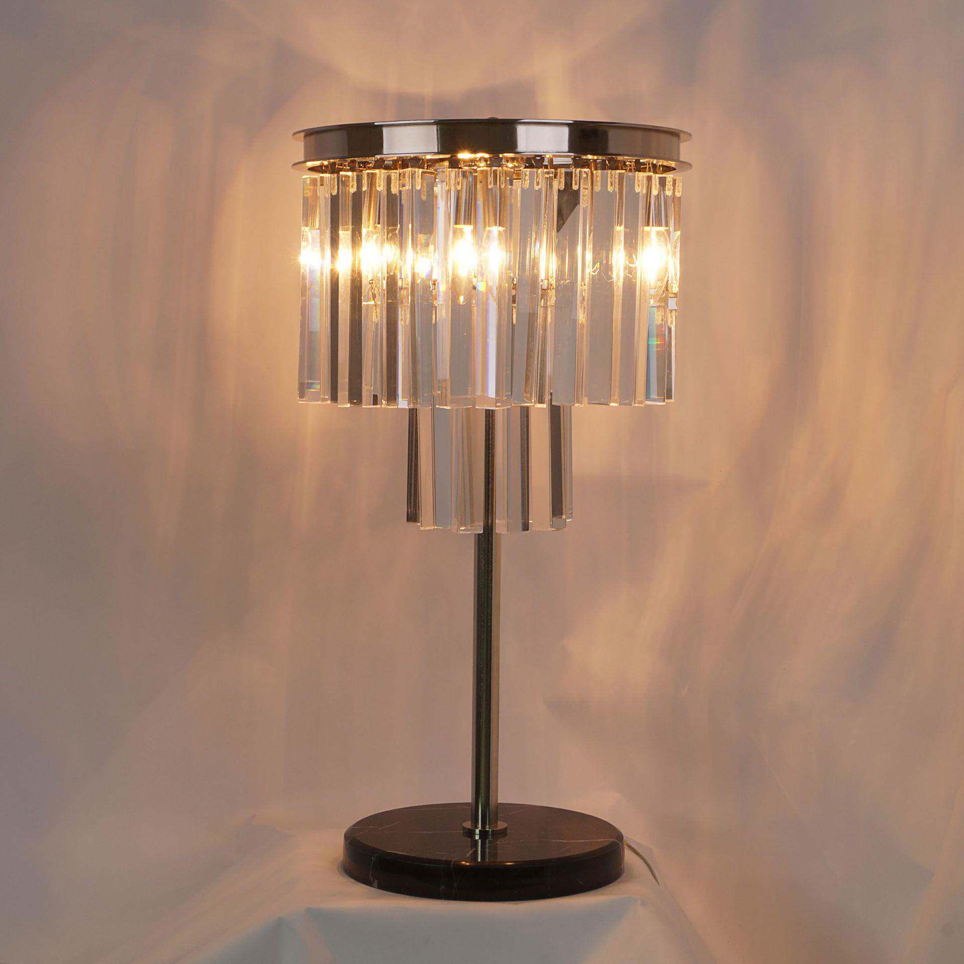 美式乡村复古轻奢新古典现代混搭多层水晶台灯创意卧室床头装饰灯