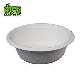 新品一次性甘蔗浆纸碗可降解餐具300ml碗