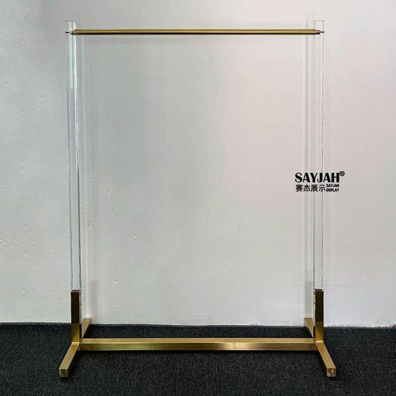 服装店展示架金色拉丝钛金不锈钢落地架网红直播水晶亚克力中岛架,工业油品/胶粘/化学/实验室用品,其他实验室设备,淘宝优惠券,粉丝福利购,淘宝优惠卷
