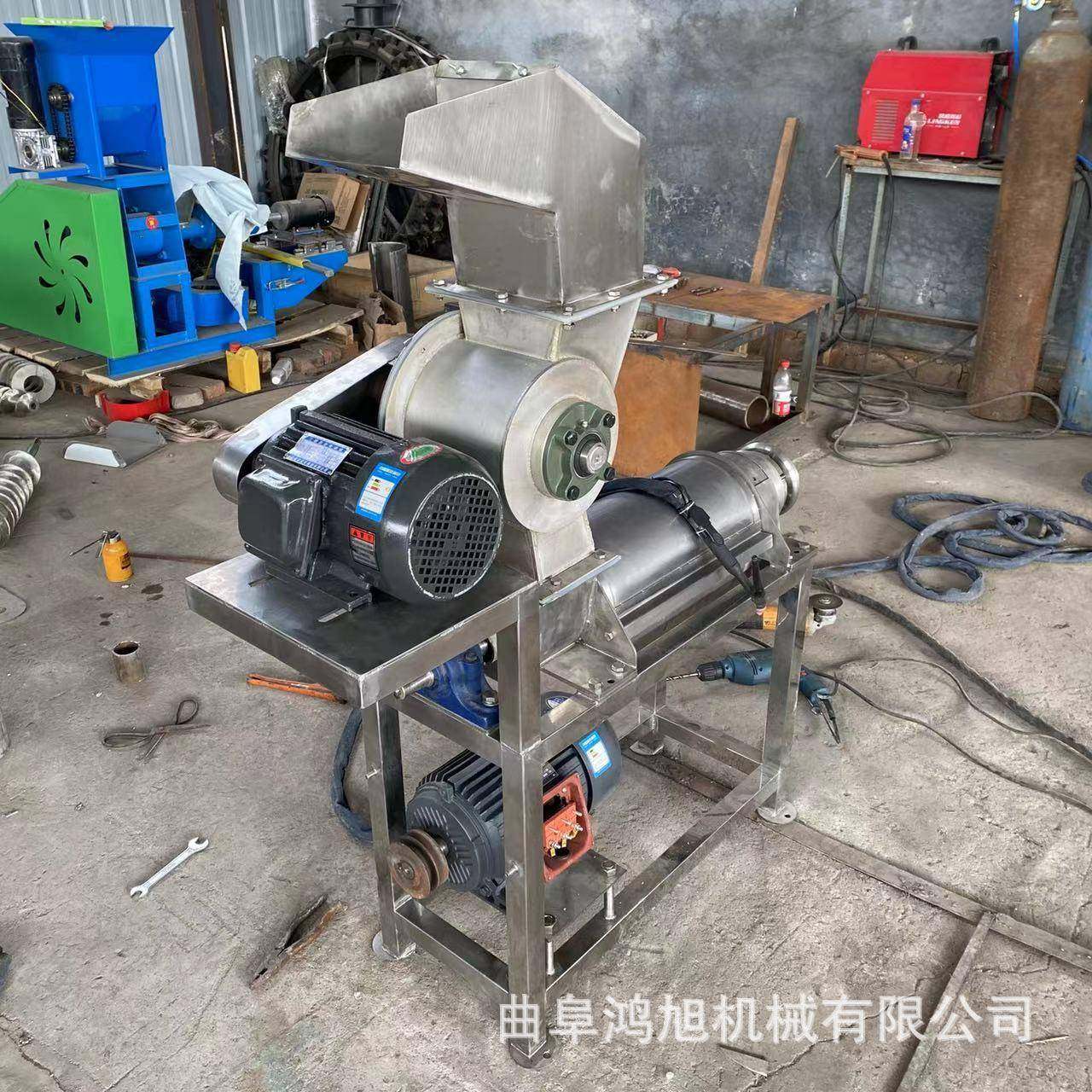 三相电电机款香蕉挤压打浆机原厂直销火龙果螺旋榨汁机渣汁分离
