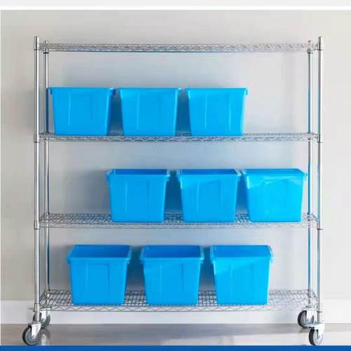 空防静电带轮子可移动不镂锈色架VHY镀铬线货网格多钢层架仓库置