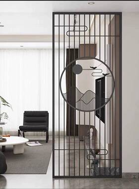 艺屏风隔断客厅办室奢餐厅入户公玄关铁简约遮挡新中式镂91529空