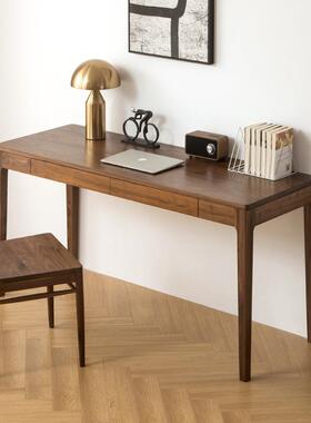 全木黑胡桃木书桌脑桌简实约现白橡电木家用学习桌代办公90225桌