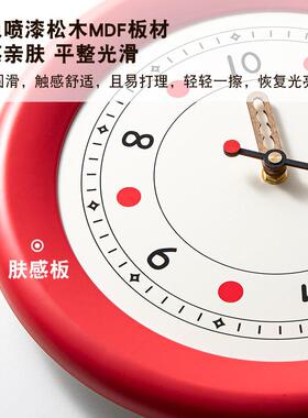 客厅创意装饰家用表QVZ网红挂尚墙时钟表时油大气挂钟钟表奶风挂