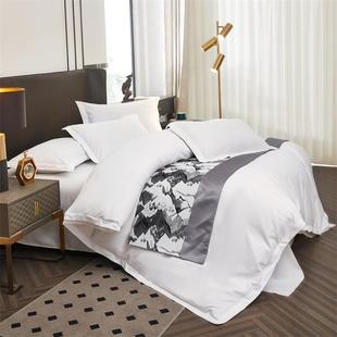 酒店床上四民件套45128宿风白床单被枕芯被套七件色套床笠款宾子