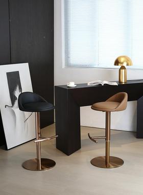 ZG-66092现代简约吧台椅奢家用吧轻凳锈钢吧椅高脚凳旋转吧不台岛