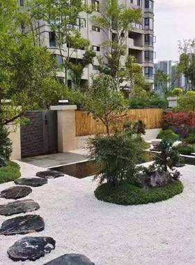 白色砾石碎石小石子庭院花园营地造白米66604石颗粒铺色景地黑白