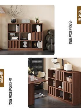 新地中式实木书25546柜客厅展示柜代柜沙发边现简约收纳柜矮柜书