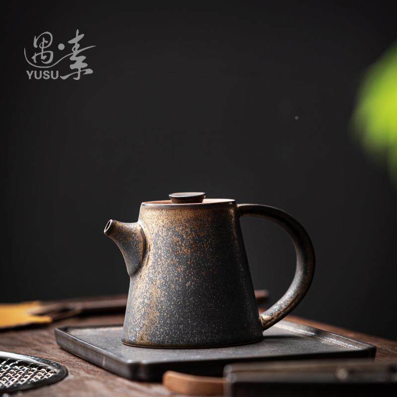 中家式粗陶茶壶泡茶壶用手持滤小壶茶单水壶陶CH-21121瓷手抓壶仿
