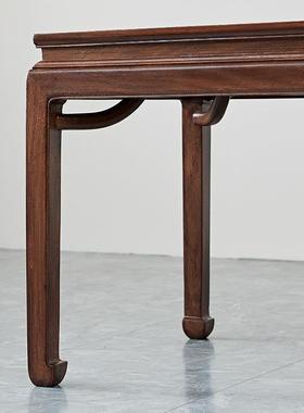 南美黑胡桃木桌餐用实木方形复古吃饭桌家原69278木长榫卯茶桌书