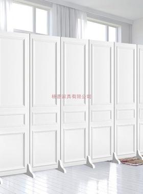 纯白色灰色屏隔断墙装店办公折室家用简易叠移动折屏YED风假墙遮