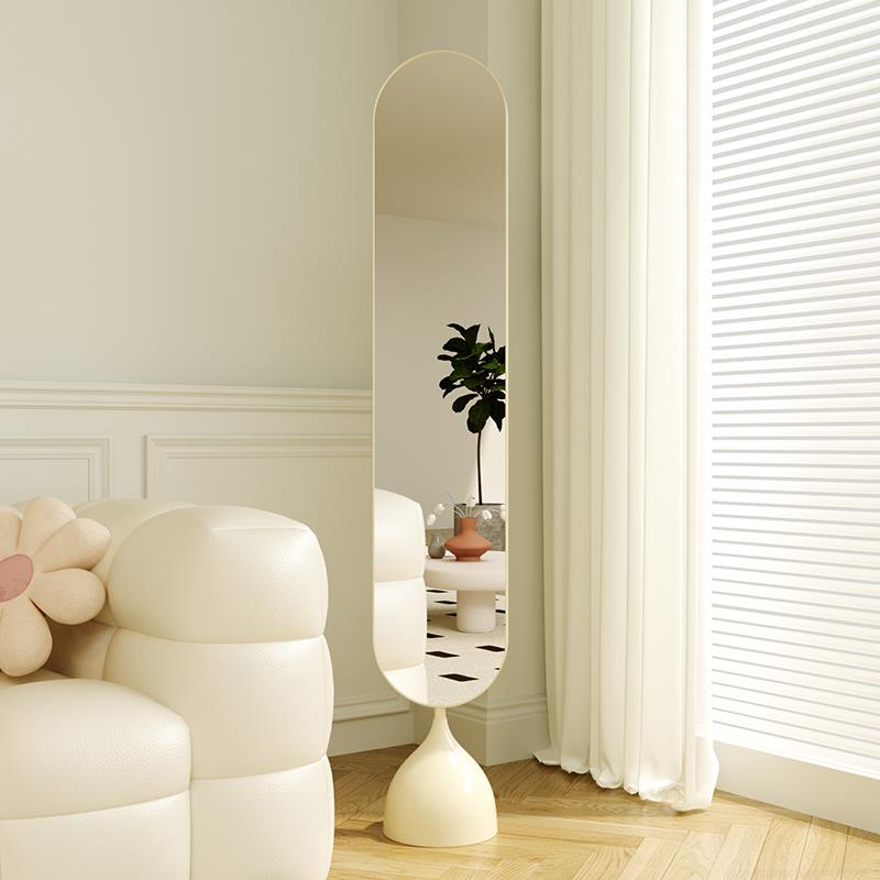 7全身W镜客厅卧室衣落帽间F7776JMS奶家用可旋转穿衣镜现代简约轻