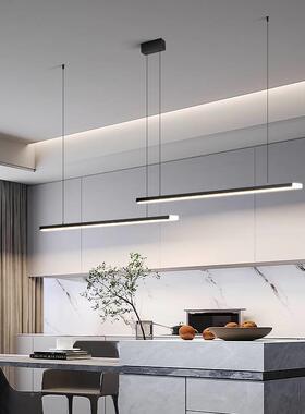 设计餐厅吊灯简约现一代条字长餐桌吧tb-73787台灯极简网红前台师