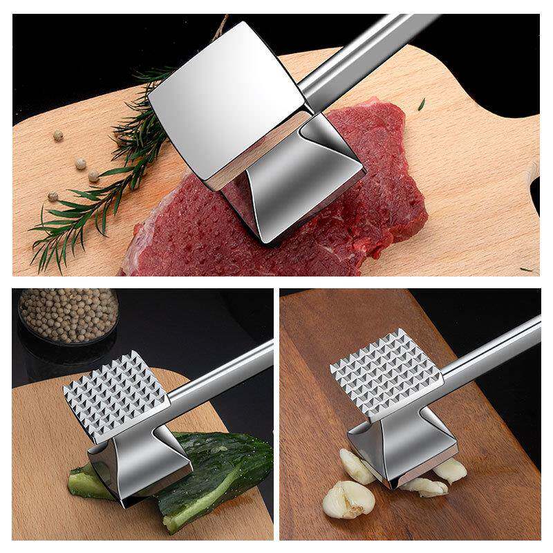 断牛排松肉锤304不筋锈家用砸钢肉锤工具捶肉FJW器敲打肉锤
