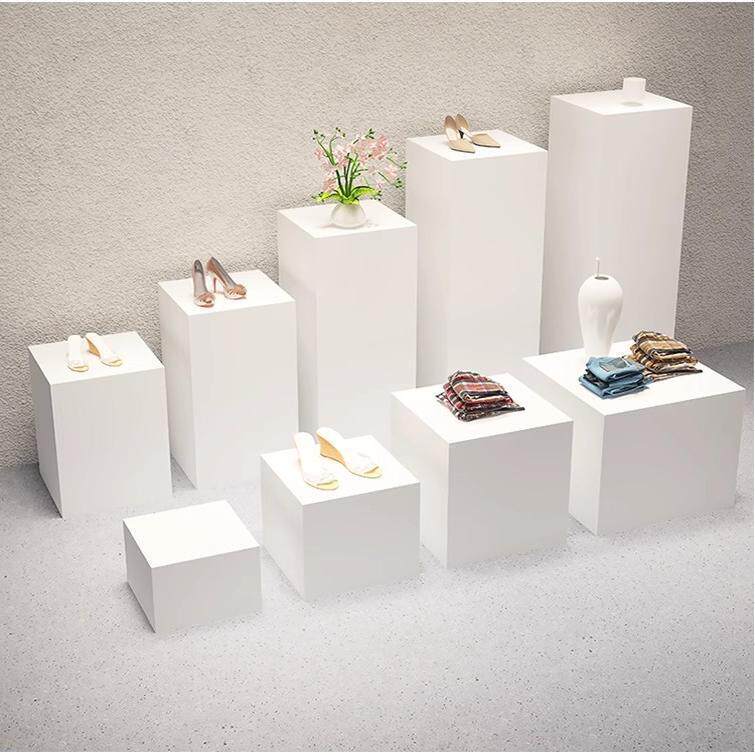 白色展示台台模特座地橱43658底窗高低柜台方形烤架漆展样品创意