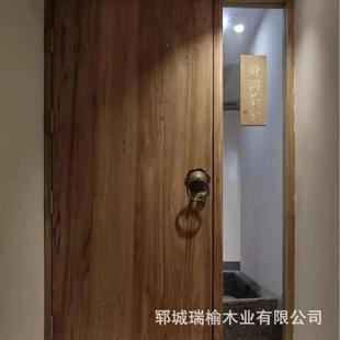 中式老榆木大门内木实木卧室进户酒店包厢单开76798门门民宿装修