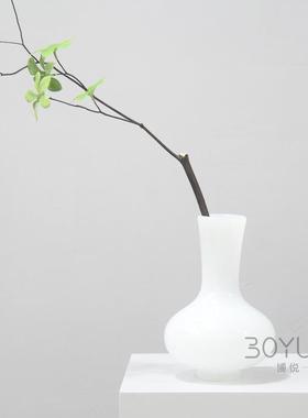 新玉中式博净创意简约白色琉璃花瓶样板间客厅古架瓶干VLO花鲜花