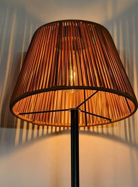 新款中式太20181阳能充电落地灯户装外园藤墅编落地灯别庭院灯防