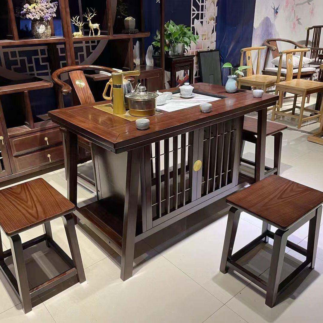 LLO阳台茶桌组合实木功小茶茶台茶具套装家椅用烧水小几边几茶夫