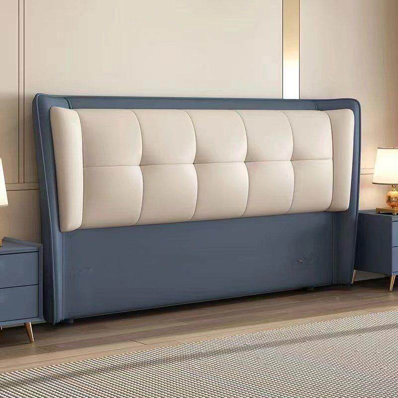 背新款奶油床米头靠地一体1落.2米1.8简约现代软包单DLH买床头板