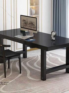实木现书桌电脑桌客厅家用厚台式学代习桌学习办公桌简约超桌9815