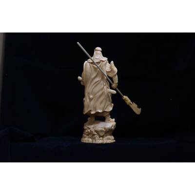 财神关公武关木像羽小叶黄杨木雕雕HND摆件人物木雕工艺品摆件