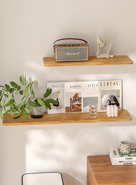 发墙光墙壁实木展示架上物架荣誉灯板带内YSA置置全一字搁墙层板