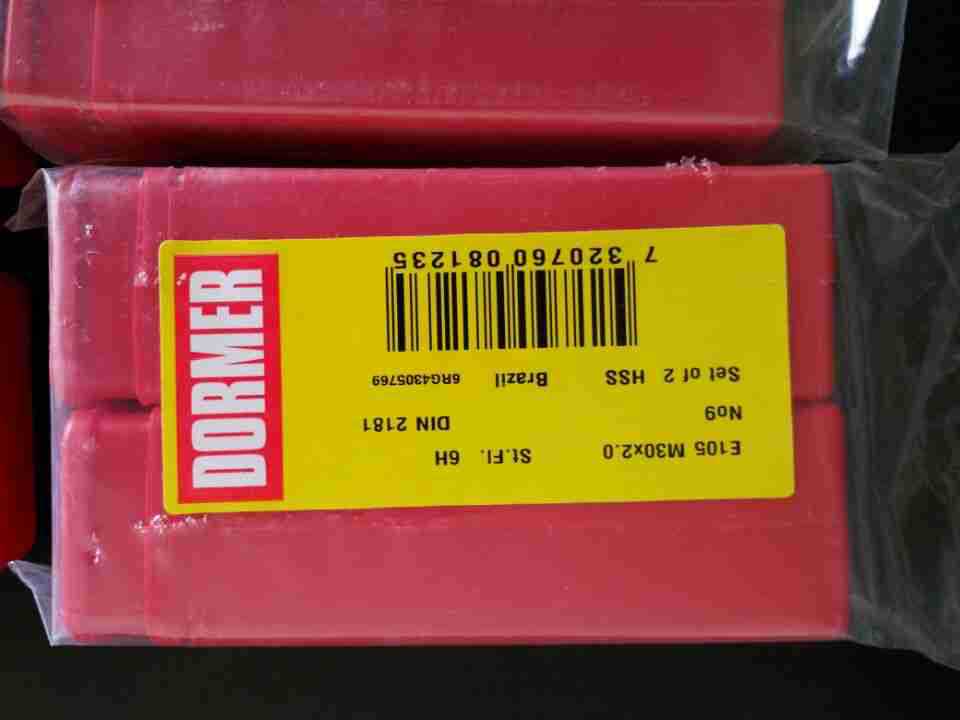 进口DORMER套装手用丝锥E105M30*2NO9