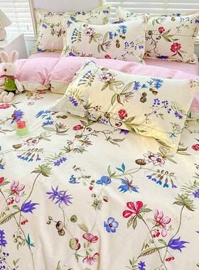 厚床纯磨毛四件套床单单被套简约亲肤床罩被罩三pxx10041件套双人